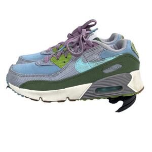 Boys Nike Air Max 90 SE DM0036-400 Suede Athletic Sneaker Shoes SZ 3Y Green